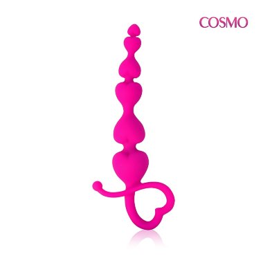 Эластичная анальная цепочка с петелькой в форме сердечка Cosmo — Твой Каприз