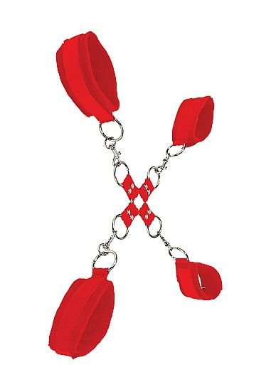 Комплект для бондажа  Velcro hand and leg cuffs red фото 1 — Твой Каприз