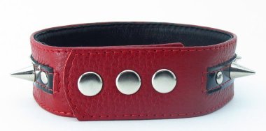 Узкий ошейник с  шипами из высококачественной кожи — Твой Каприз
