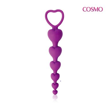 Яркая анальная цепочка со звеньями в виде сердечек COSMO — Твой Каприз