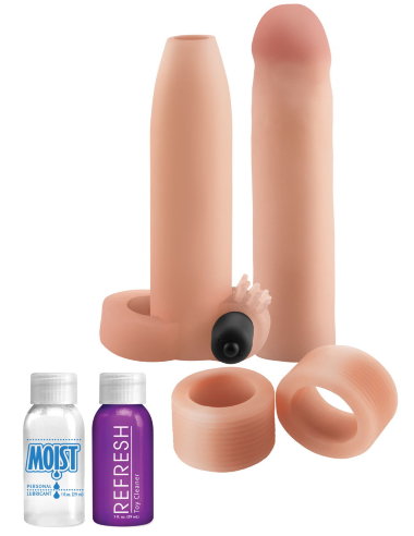 Набор насадок Ultimate Enhancement Kit удлиняющая и увеличивающая с кольцом на мошонку телесные — Твой Каприз