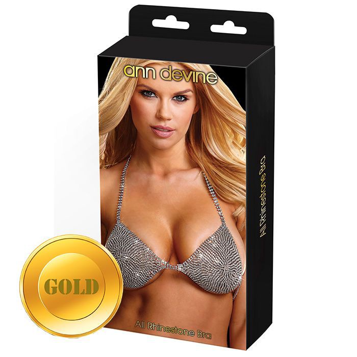 Бюстгальтер из кристаллов ALL RHINESTONE BRA золотой фото 1 — Твой Каприз