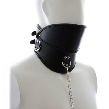 Широкий ошейник под подбородок с поводком — Твой Каприз