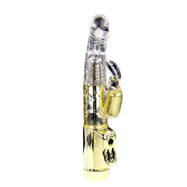 Вибромассажер-ротатор с клиторальным стимулятором GOLD LOVER — Твой Каприз