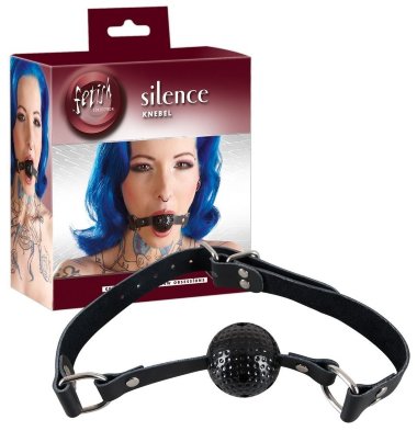 Классический кляп с черным шариком Knebel — Твой Каприз