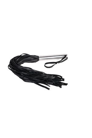 Плеть кожаная с металлической рукоятью Leather Whip Metal черная фото 1 — Твой Каприз