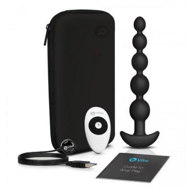 Анальные премиум-бусы с 3 моторами B-Vibe Cinco Anal Beads BLACK — Твой Каприз