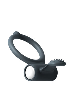 Эрекционное кольцо со стимулятором клитора POWER CLIT с вибрацией серое — Твой Каприз