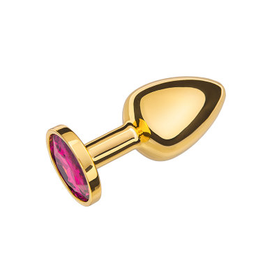Золотая анальная пробка со стразой — Твой Каприз