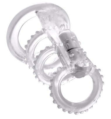 Насадка стимулирующая Vibrating Cock Cage прозрачная с вибрацией — Твой Каприз