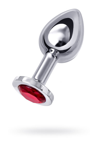 Большая серебристая анальная втулка с кристаллом — Твой Каприз