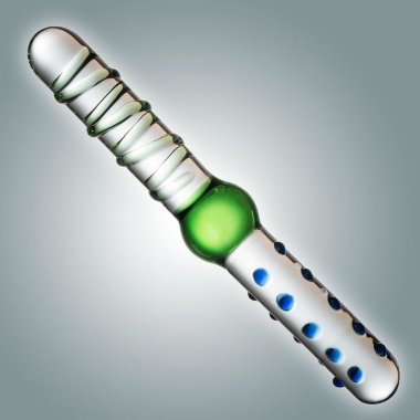 Нереалистичный двусторонний фаллоимитатор из стекла с рельефами — Твой Каприз