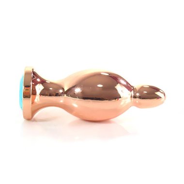 Анальный стимулятор медного цвета со стразой в основании — Твой Каприз