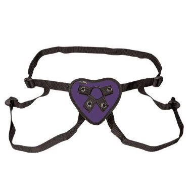 Фиолетовые трусики-сердечко для страпона — Твой Каприз