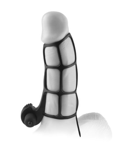 Вибронасадка стимулирующая Deluxe Silicone Power Cage с кольцом на мошонку — Твой Каприз