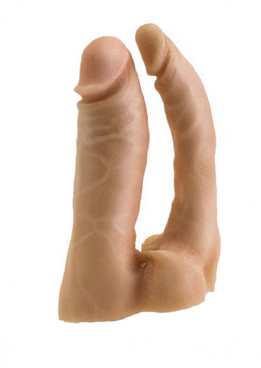 Насадка для страпона двойная телесная 15 см — Твой Каприз
