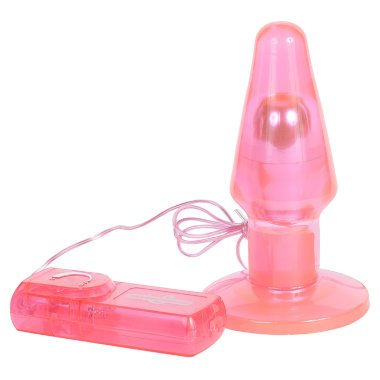 Анальная пробка большая LARGE CLEAR BUTT PLUG с вибрацией розовая — Твой Каприз