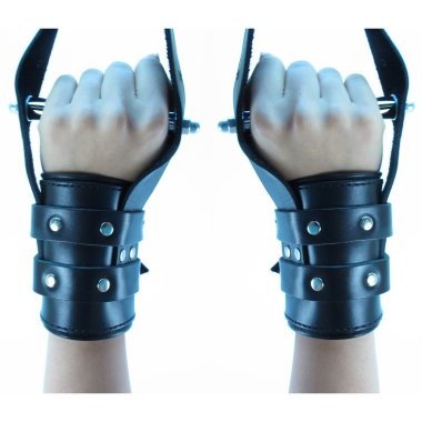 Наручники для подвешивания из натуральной кожи БДСМ арсенал — Твой Каприз