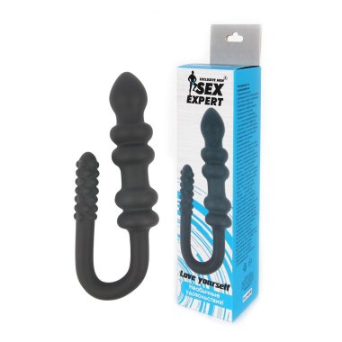 Анальный двусторонний стимулятор с различными рельефами Sex Expert — Твой Каприз