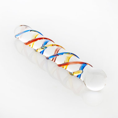 Стимулятор из прозрачного стекла с двойным переплетением спиралей — Твой Каприз