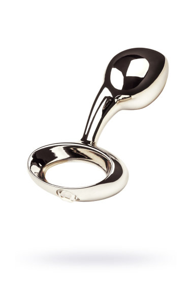 Серебристая анальная втулка с ручкой — Твой Каприз