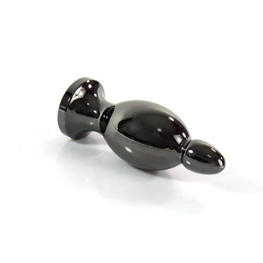 Анальный стимулятор черного цвета со стразой в основании — Твой Каприз
