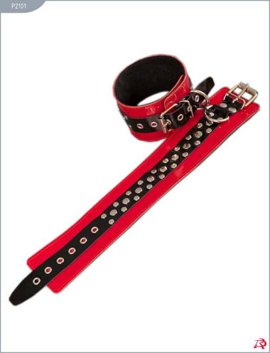 Наручники на мягкой подкладке, лакированные, красные — Твой Каприз