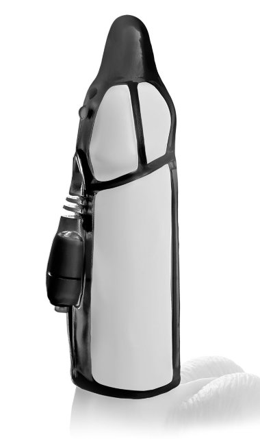 Насадка стимулирующая Vibrating Cock Rocket черная с вибрацией — Твой Каприз