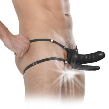 Фалопротез с креплением VIBRATING DUAL PENETRATOR черный — Твой Каприз