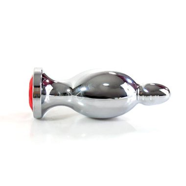 Анальный стимулятор стального цвета со стразой в основании — Твой Каприз