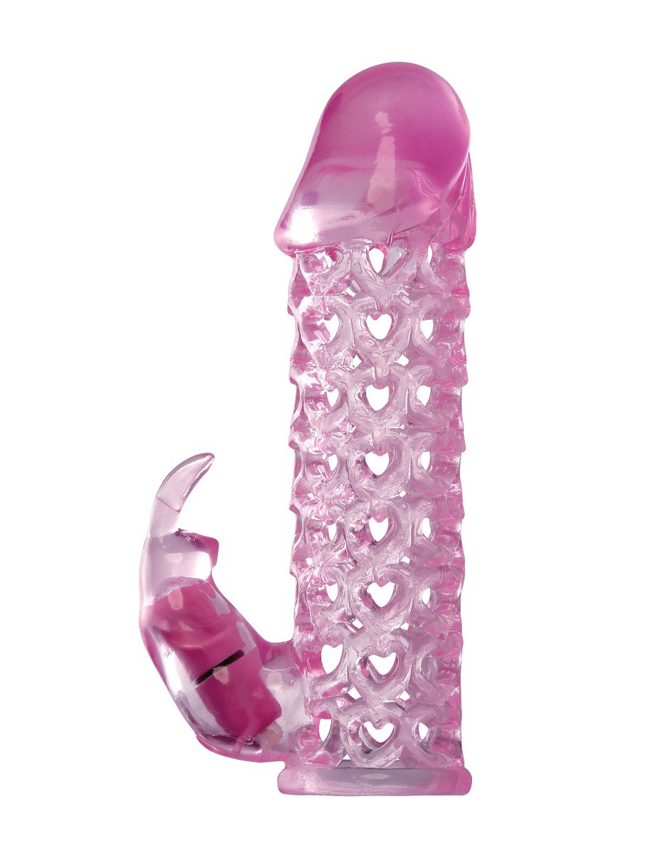Насадка стимулирующая Vibrating Couples Cage со стимулятором клитора розовая фото 1 — Твой Каприз