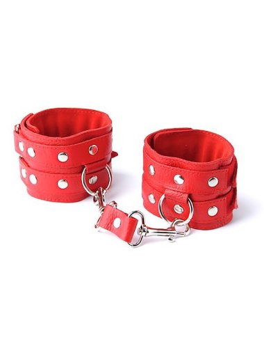 Наручники из мягкой кожи с металлическими карабинами SITABELLA BDSM — Твой Каприз