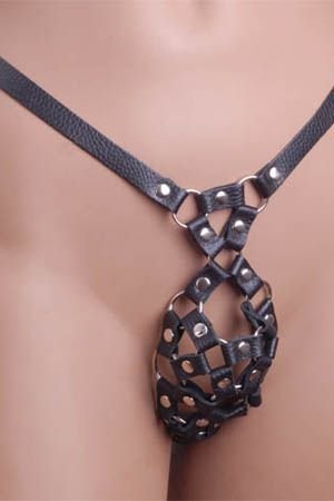 Трусики мужские черные из кожи — Твой Каприз