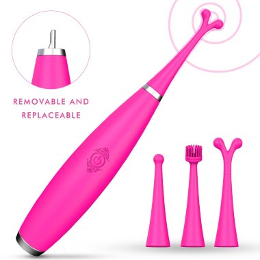 Ультратонкий вибростимулятор с набором насадок SPARKLE kit Magenta — Твой Каприз