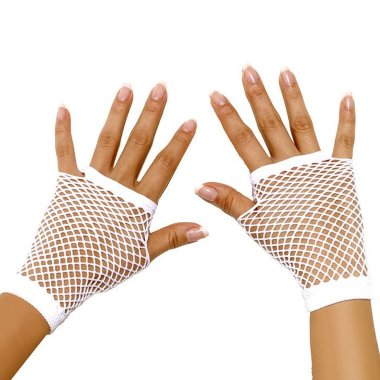 Митенки в мелкую сетку белые — Твой Каприз