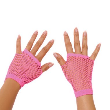 Митенки в мелкую сетку розовые — Твой Каприз