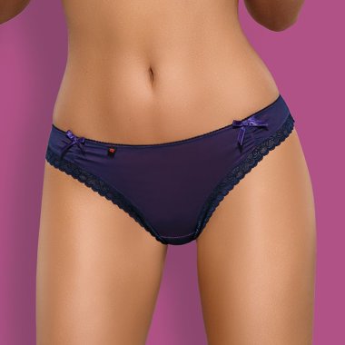 Двухслойные темно-синие трусики SUELLA THONG — Твой Каприз