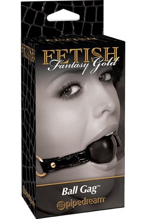 Кляп Fetish Fantasy Gold Ball Gag черный с золотом — Твой Каприз