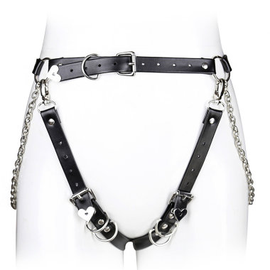 Открытые трусики для женщин из кожаных ремней - гартеры — Твой Каприз