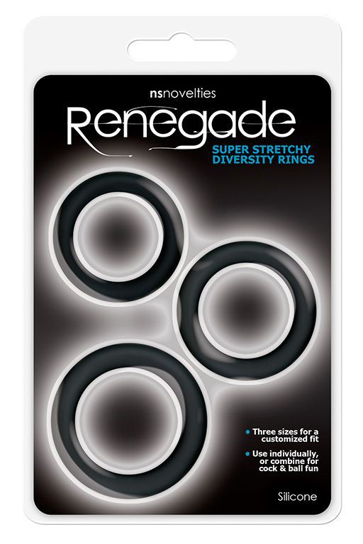 Набор эрекционных колец Renegade - Diversity Rings - Black фото 1 — Твой Каприз