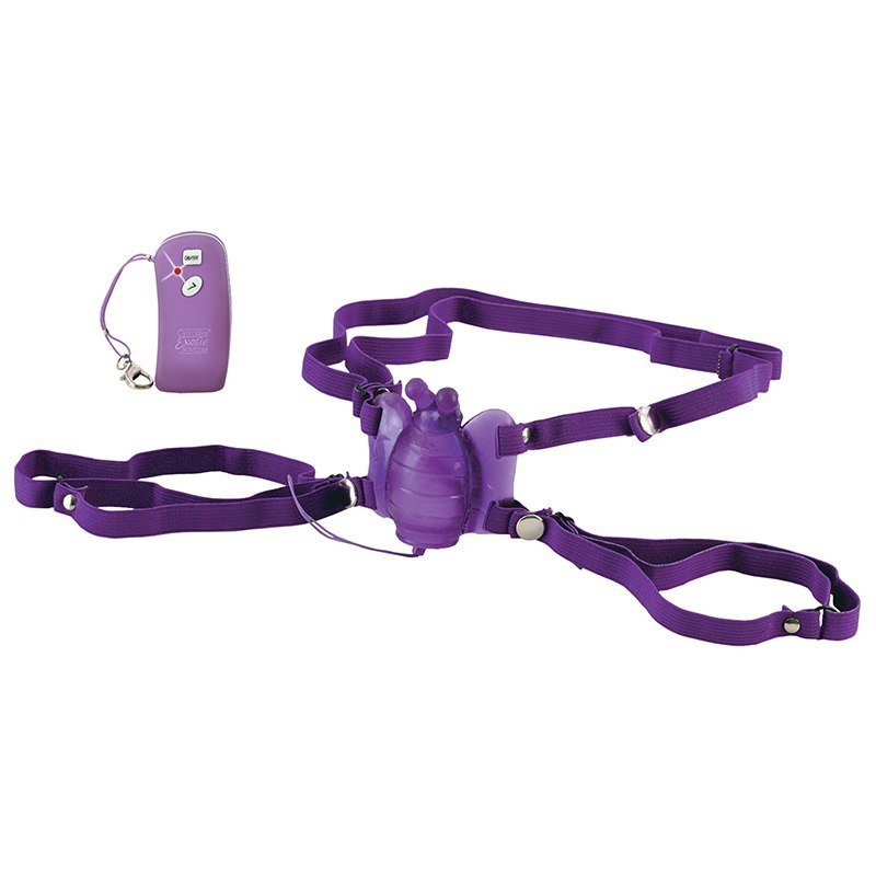 Стимулятор клитора на ремнях Remote Waterproof Venus Butterfly на радиоуправлении фиолетовый фото 1 — Твой Каприз