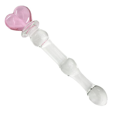 Стеклянный стимулятор для секса с ручкой в форме сердца — Твой Каприз