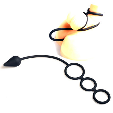 Анальная пробочка с кольцами на пенис — Твой Каприз