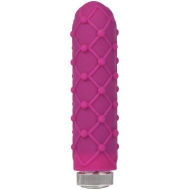 Розовый вибромассажер с рельефной поверхностью серии Charms — Твой Каприз