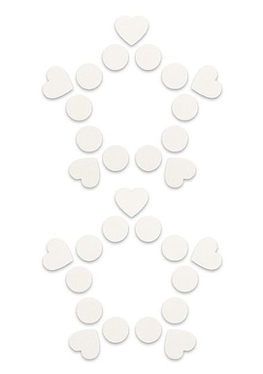 Пестисы открытые Круги и сердца белые — Твой Каприз