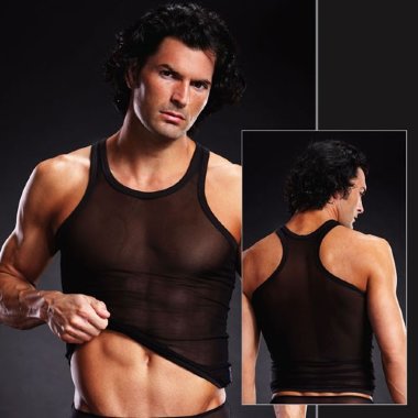 Черная майка-борцовка в сетку — Твой Каприз