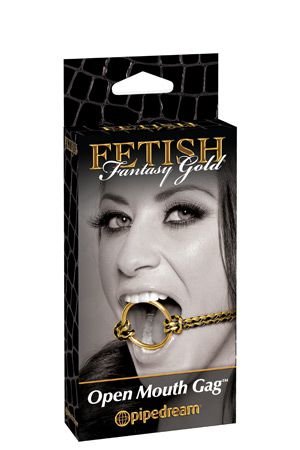 Кляп рамка Open Mouth Gag черный с золотом &mdash; Твой Каприз