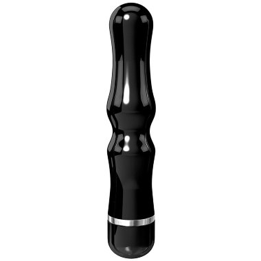 Вибромассажер PURE ALUMINIUM - BLACK LARGE рельефный черный — Твой Каприз