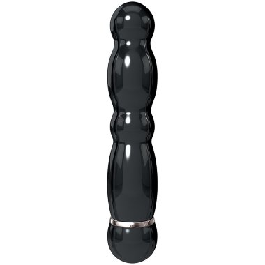 Вибромассажер PURE ALUMINIUM - BLACK MEDIUM рельефный черный — Твой Каприз