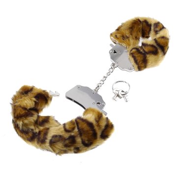 Наручники металлические Furry Love Cuffs с мехом Гепард — Твой Каприз